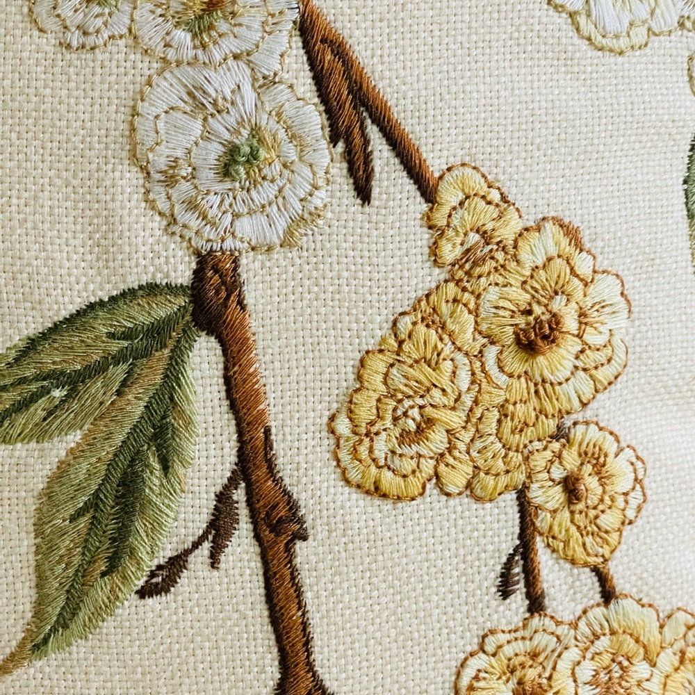 POTTERY BARN LINEN COTTON EMBROIDERED THROW PILLOW 16x26 - Picture 9 of 16